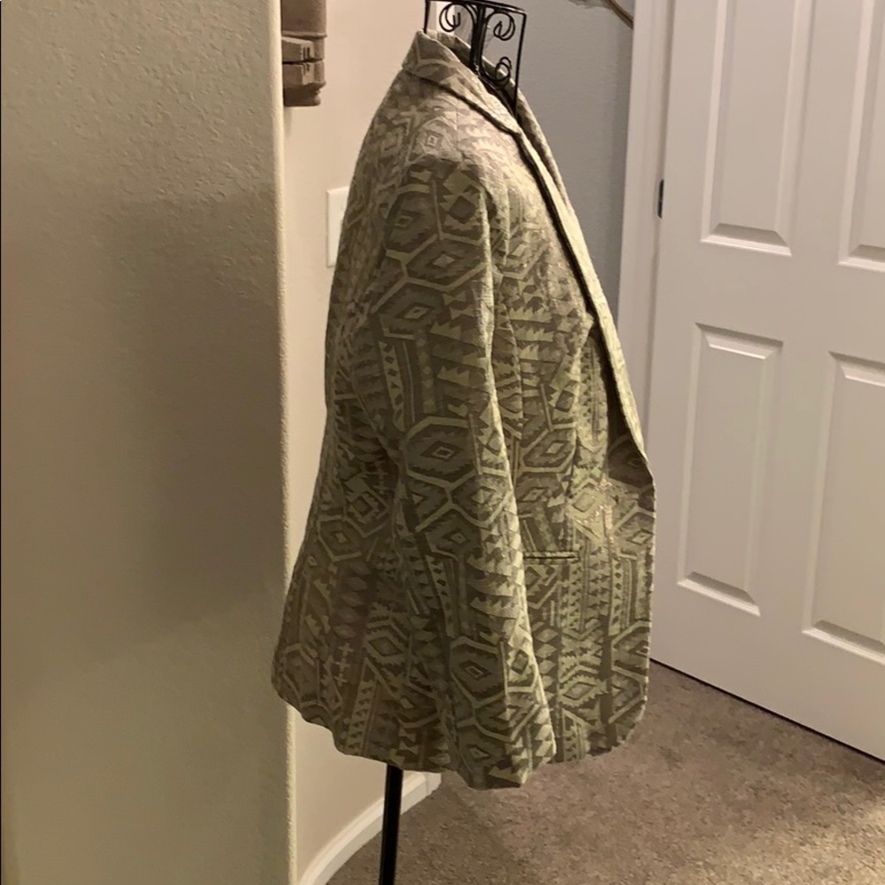 Metallic Print One Button Blazer - image 3